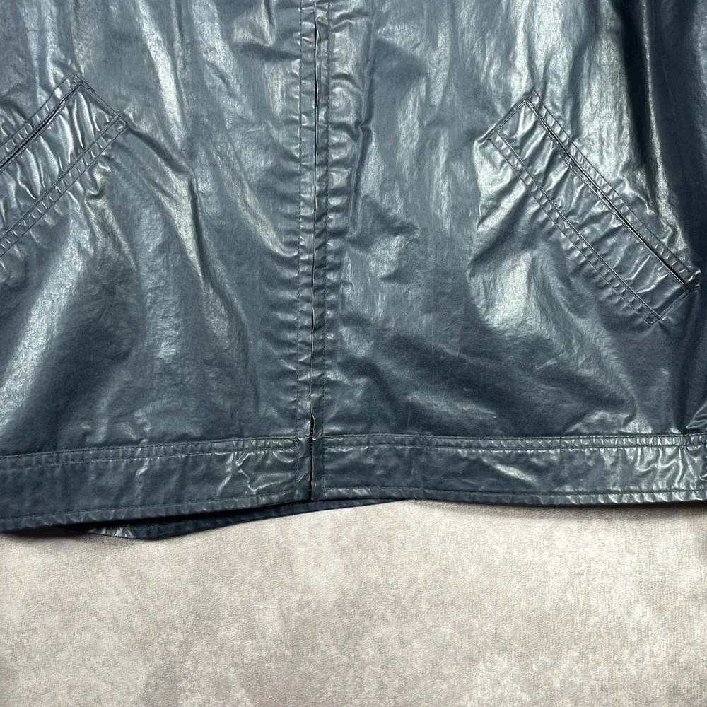 Vintage American Eagle Rain Jacket Mens L Blue Waterproof Full‎ Zip Outdoor Y2K
